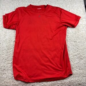 Bruce Bolt Red Athletic T Shirt Mens Size L Lightning Logo S/S Performance